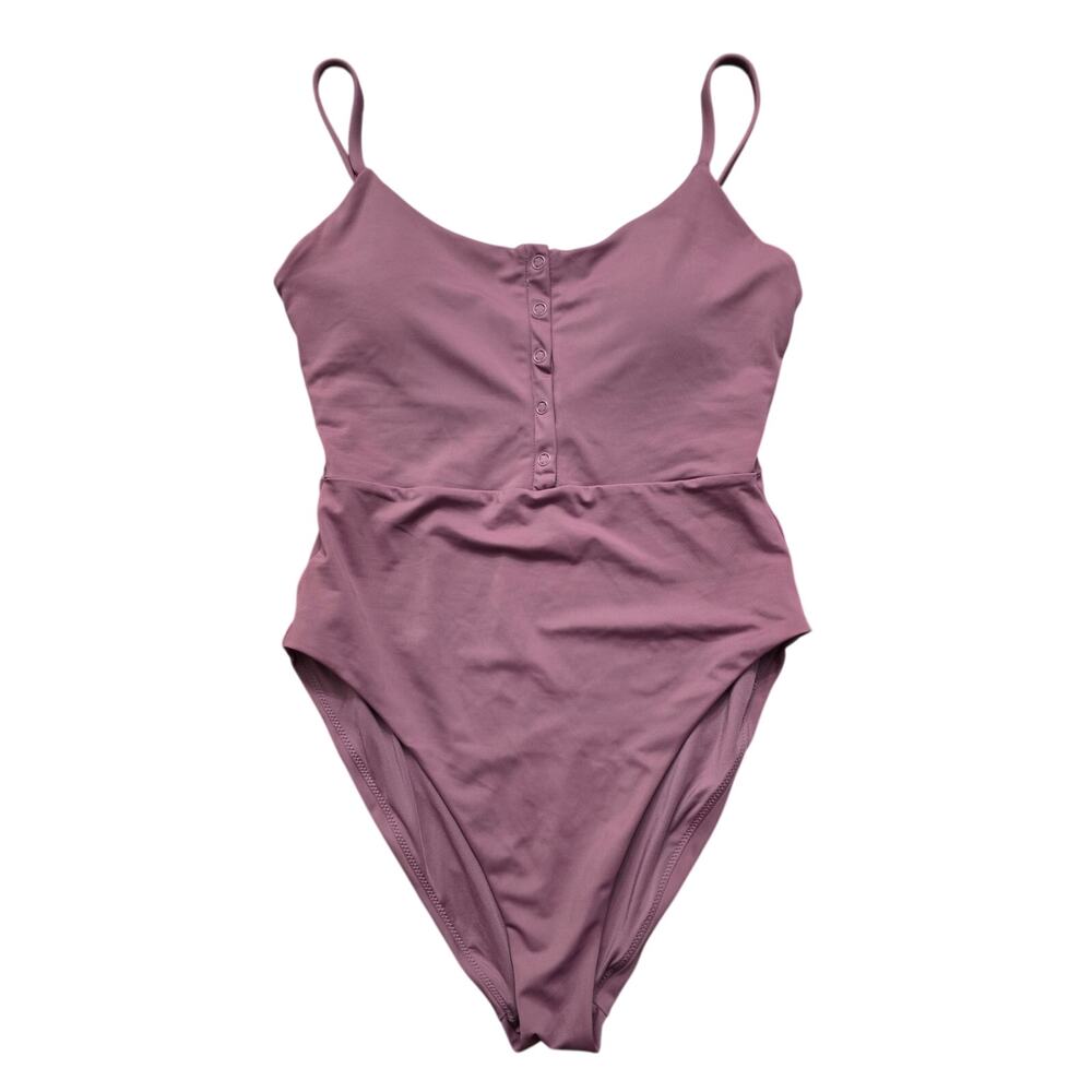 Andie The Snap Eco Nylon One Piece Swimsuit Cactus Flower Pink Size Medium